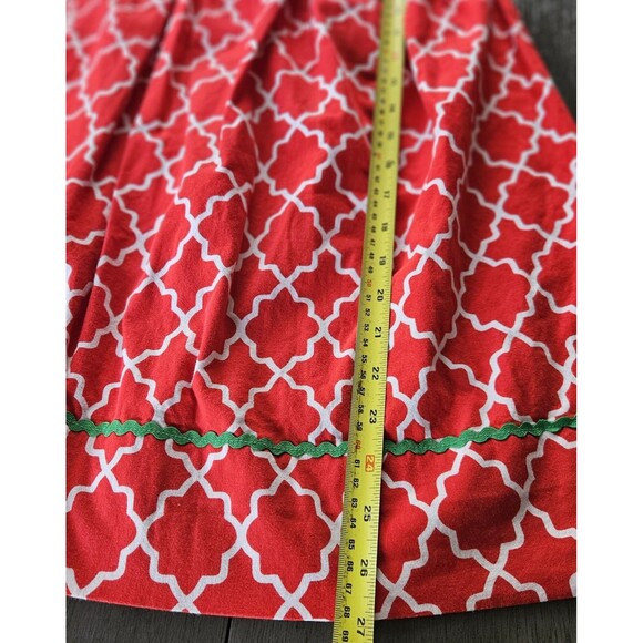 The Smocked Shop Red Embroidered Christmas Tree Dress Girls Size 4 Holiday - Picture 5 of 8
